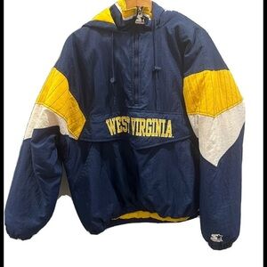 West Virginia Mountaineers Starter 90s Pullover Kangaroo Pocket VINTAGE- RARE sm